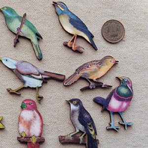画像4: Print Wooden Charm BIRD