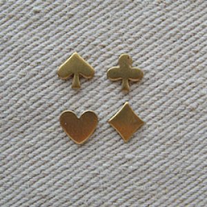 画像1: Brass TINY Playing-card mark set