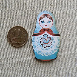 画像3: Print Wooden Charm Russian Dolls 