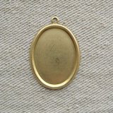 BRASS Rolled Edge Oval Setting 25x18mm