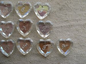 画像3: Vintage Glass Intaglio "Initial" Heart Pendant