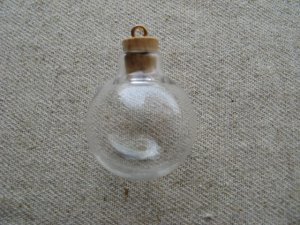 画像1: Glass Cork Mini Bottle charm "Big ball"