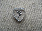 Tiny Dove Heart Glass Intaglio Pendant【SV】