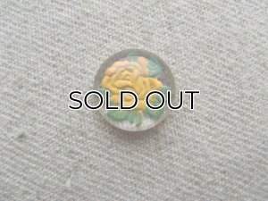 画像1: Glass ”YELLOW-Rose” Intaglio Cabochon