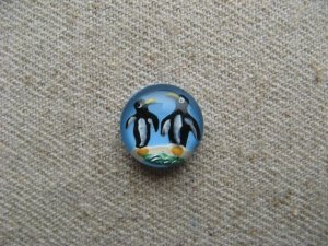 画像1: Glass ”Penguin” Intaglio Cabochon