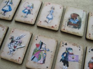 画像1: Print Wooden Charm Alice-Playing Cards