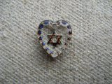 Tiny"Star of David "Heart Glass Intaglio Pendant