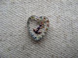 Tiny Anchor Heart Glass Intaglio Pendant 