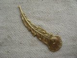 BRASS Peacock Feather LEFT