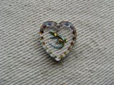 Lizard Heart Glass Intaglio Pendant