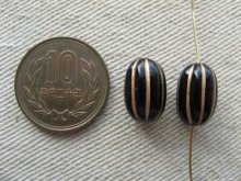 他の写真1: Vintage style Oval-Melon Beads【BLACK】