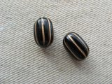 Vintage style Oval-Melon Beads【BLACK】