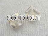 Plastic Clear+Gold-spray Square Beads