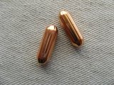 Vintage Copper Corrugated Tube Beads 2個いり