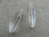 Vintage Clear Carved Tube Beads