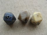 Vintage Marble-Stone Faceted Beads