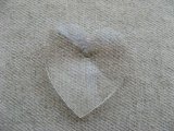 Vintage Plastic Clear Heart Big Pendant