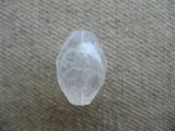 Plastic Floating-White Facet Oval Beads