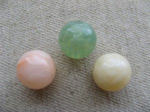 画像1: Vintage Mixture Marble Ball Beads 14mm