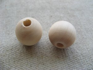 画像1: Ball Organic Wood Beads 2個いり