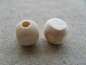 画像1: Mini Cube Organic Wood Beads 2個いり