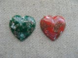 Vintage Matrix Plastic Heart Cabochon 