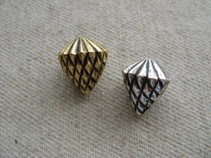画像1: Vintage Metalized Plastic Pinecone Beads