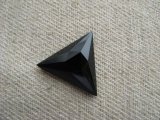 Vintage Black Faceted Triangle Cabochon