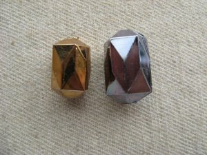 画像2: Vintage Dark/Silver Pentagon Faceted Beads(L)