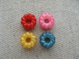 Vintage Plastic Spacer Donut Beads 4個いり