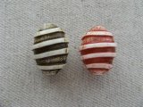 Vintage Acrylic Tribal Oval Beads