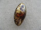 Vintage Plastic Tortoise/Gold Striae Oval Beads
