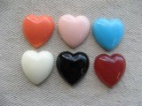 Vintage Plastic Heart Cabochon