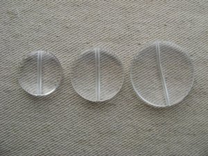 画像1: Acrylic Clear Flat Coin Beads 