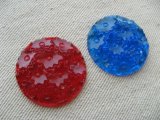 Vintage Acrylic Clear Round+Flower Cabochon