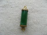 Vintage Brass+Green Beads Connector