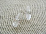 Vintage Plastic Clear Tiny Dia-Tube Beads 2個入り