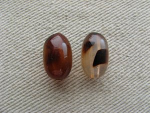 画像1: Plastic Tortoise Oval Beads 2個入り