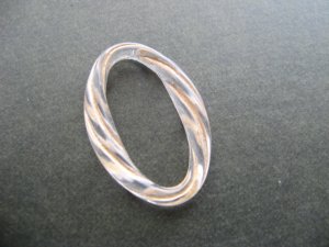 画像2: Acrylic Clear+Gold Line Oval Ring 4個いり