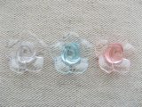 Vintage Acrylic Clear Rose Flower Cabochon