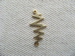 画像1: Brass Plate "Zig-Zag" Connector