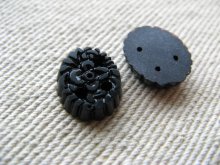 他の写真2: Vintage Glass Black Flower Cabochon