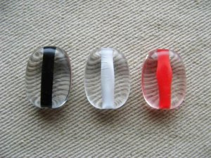 画像1: Plastic Flat-Rec Color-hole Beads 