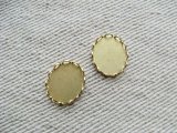 Brass Lace Edged Oval Setting 12x10mm 2個入り