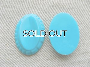画像2: Vintage Acrylic Clear Oval+Wave Cabochon