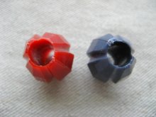 他の写真2: Vintage Plastic Oval Facet Beads (Big Hole)