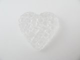 Vintage Plastic Clear Bumpy Heart Cabochon