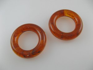 画像1: Vintage Faux Tortoiseshell Ring (S) 2個入り