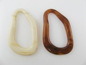 画像1: Acrylic Marble Irregularity Ring 