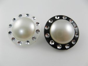 画像1: Plastic Round SV+Pearl Button(L)